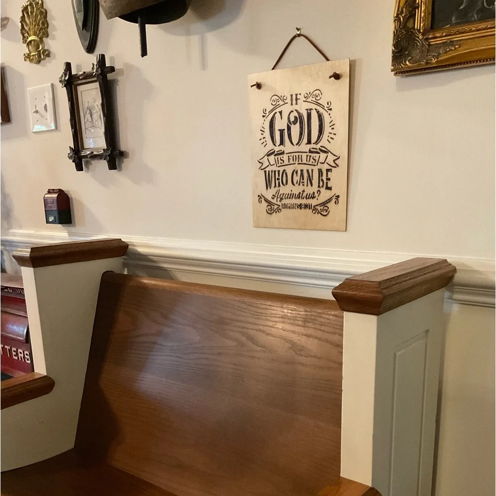 🕊Romans 8:31 Scripture Verse Hand Burned Ready To Hang Wood Sign!